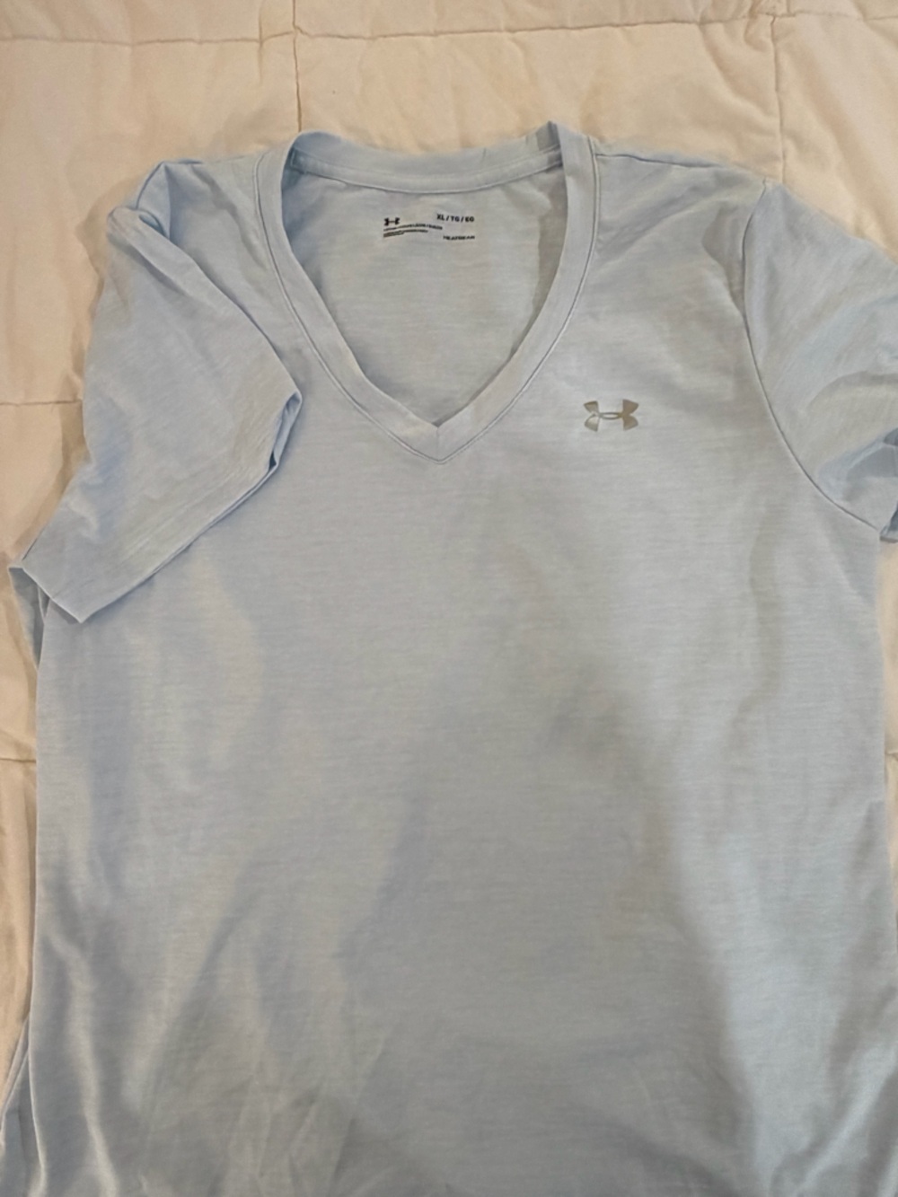 Under Armour Pale Blue V-Neck Performance Tee